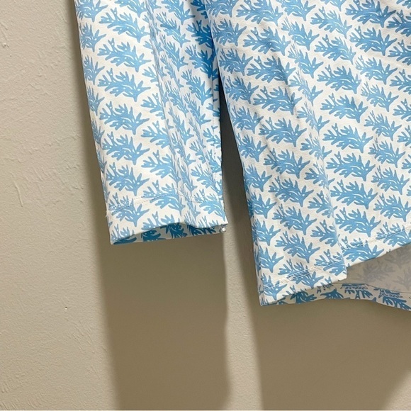 PERSIFOR Women’s Blue White Coral Print BRIE Top Tassel Back Resort Preppy Sz XS - Picture 5 of 11